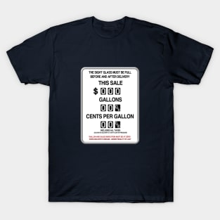 Gas Pump 50's Glass Vintage Art T-Shirt